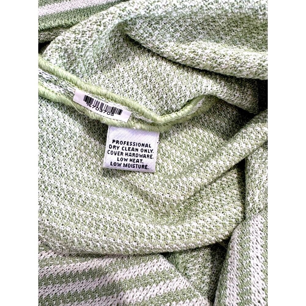 ST John sweater full zip Santana knit Green stripes classic timeless women M - Picture 5 of 6